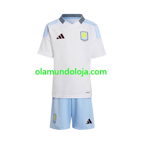 Camisola Aston Villa Criança Equipamento Segundo 2024-2025 Manga Curta